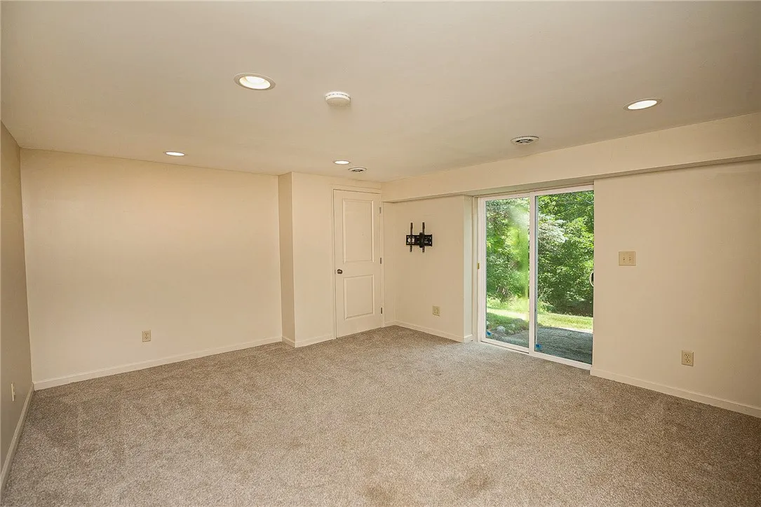 Finished Basement  Living Room with sliders