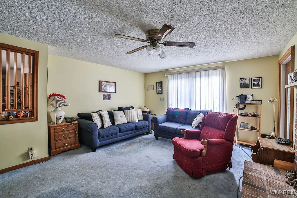 Rear Family room with gas fireplace