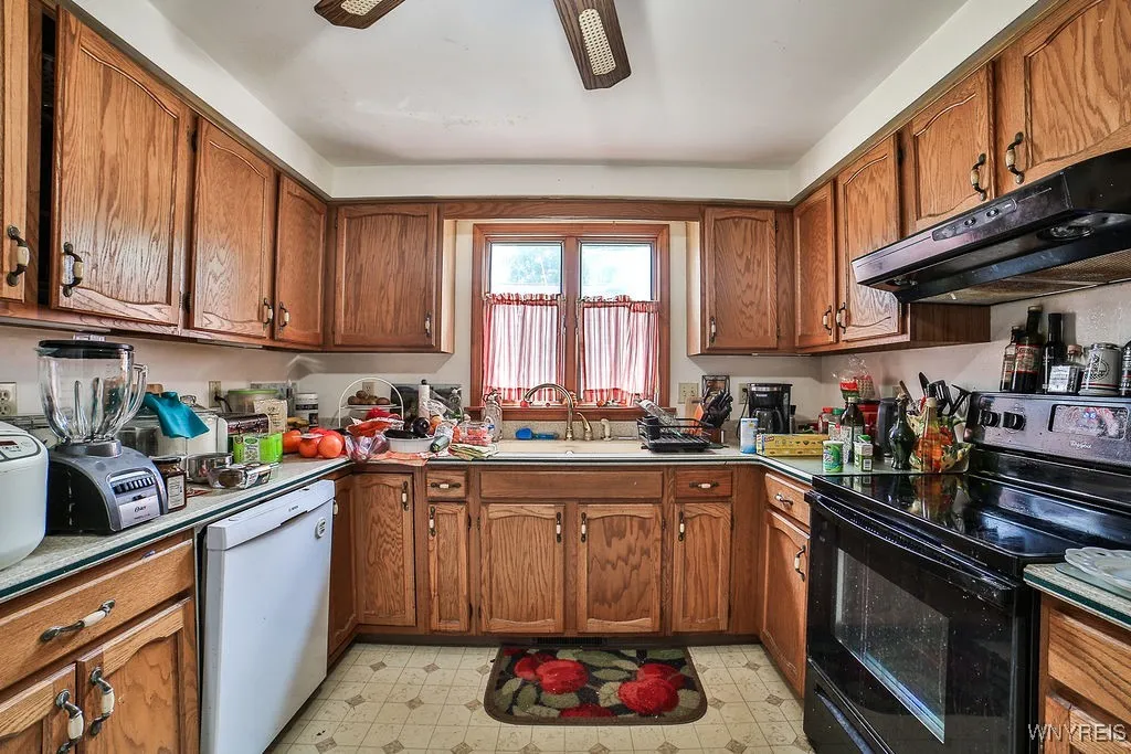 Kitchen with Corian countertops