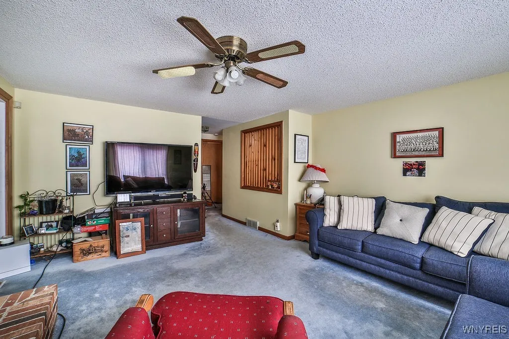 Rear Family room with gas fireplace