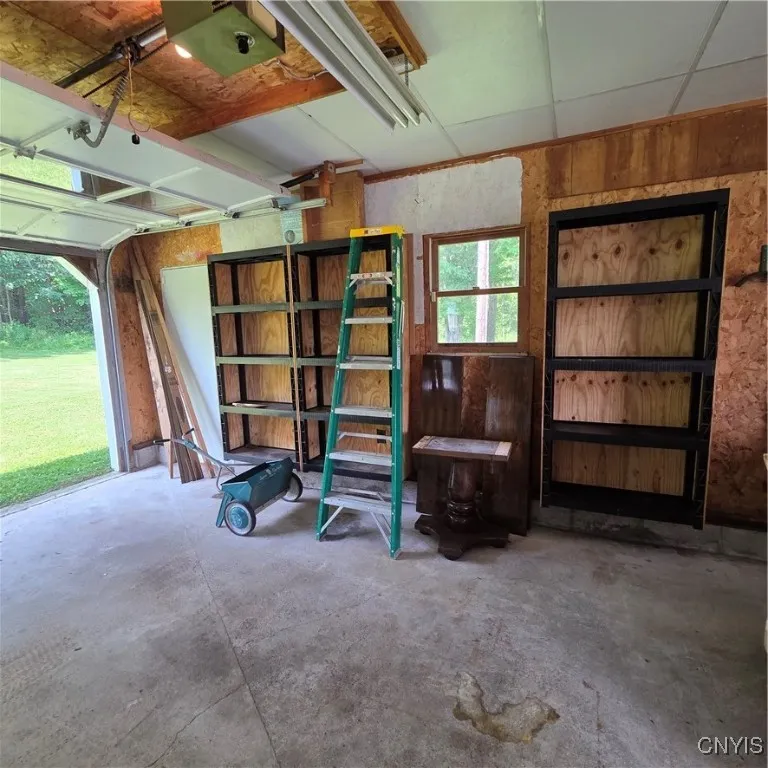 Inside Attached Garage storage shelving
