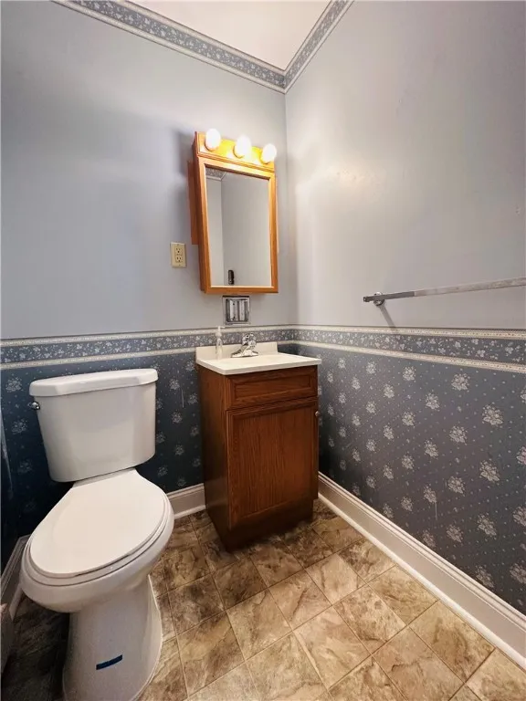 The first floor half bath.