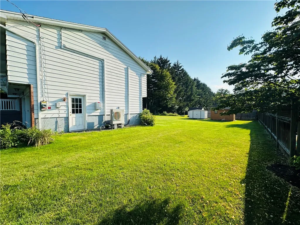 The north side of the home looking into the backyard.