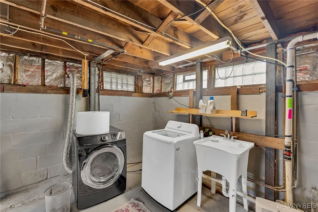 Washer and dryer stay.