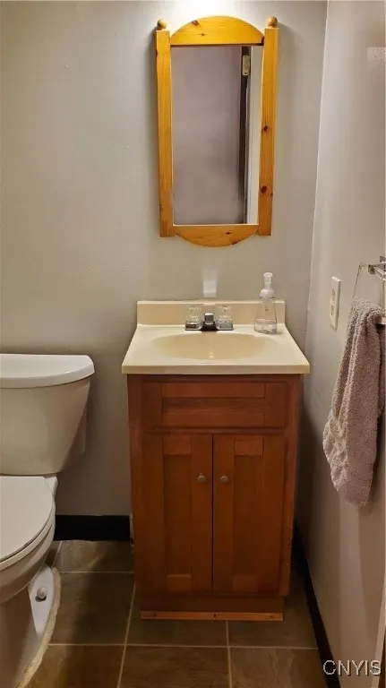    Half bath is off the foyer