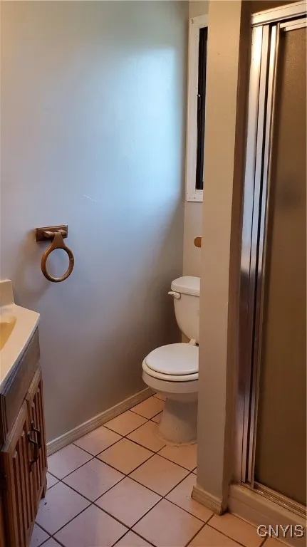     Master bath with shower.