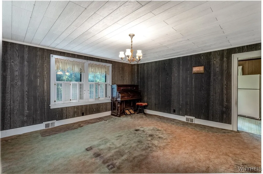 The dining room is generously sized.
