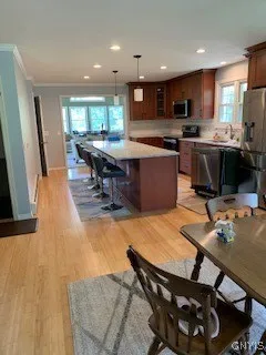 view from dining to sunroom