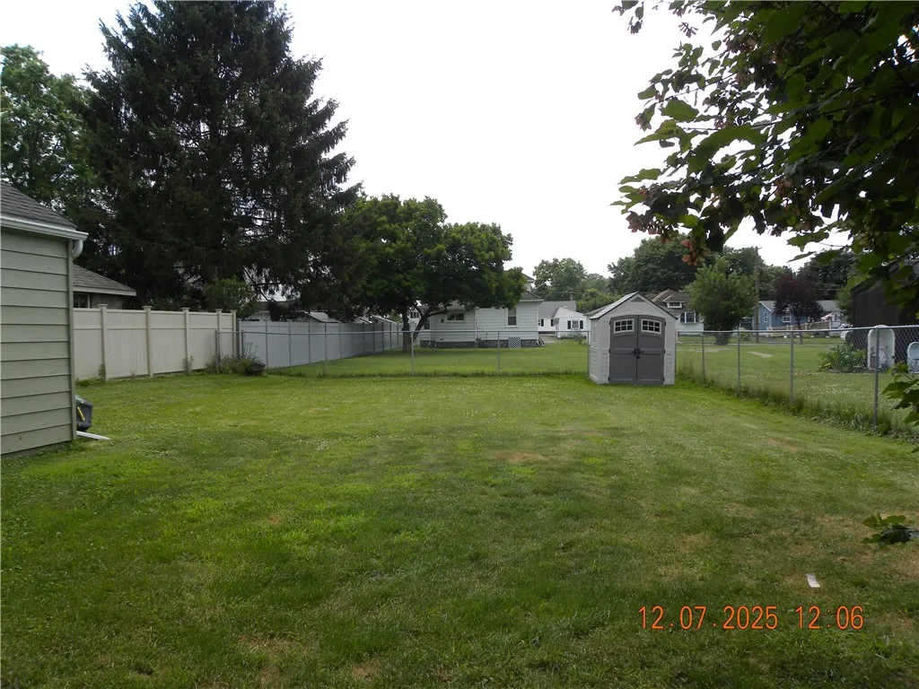   Fenced backyard