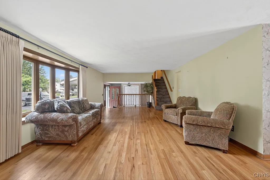 Front living room with beautiful bay window