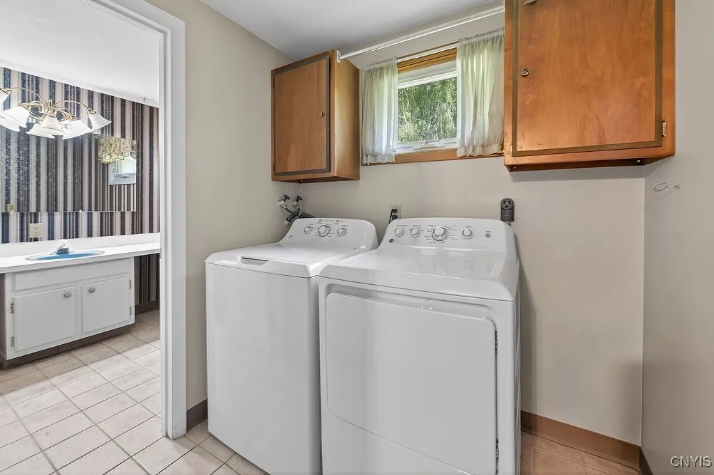 First floor laundry and half bath