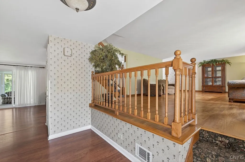 Entry way that leads to the large front living room.