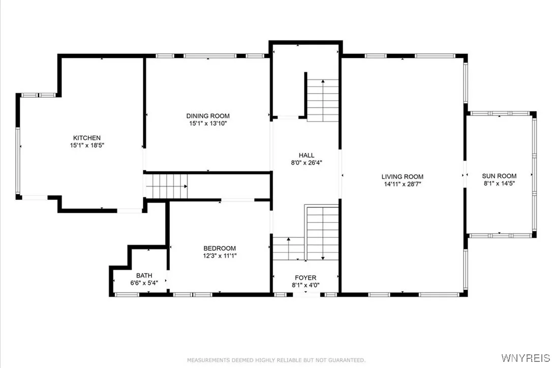 First floor. Front entrance porch not shown