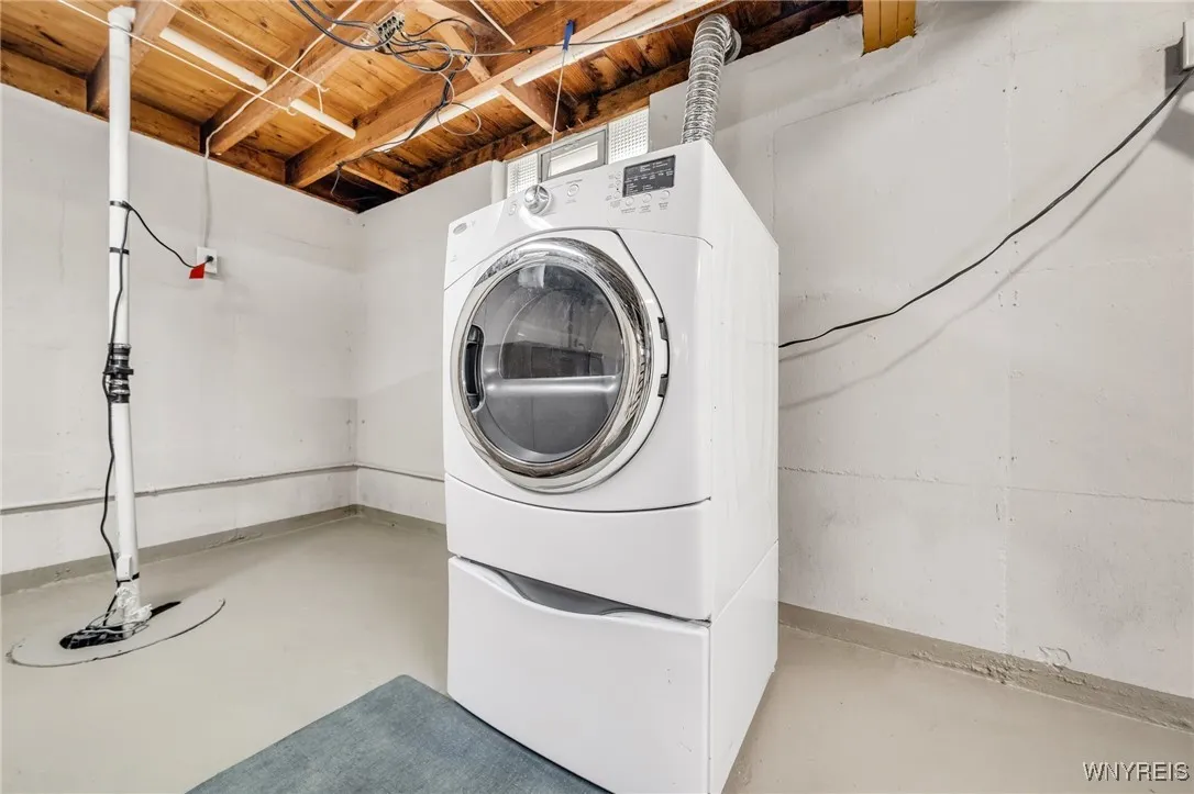Dryer included, sump pump inspection completed
