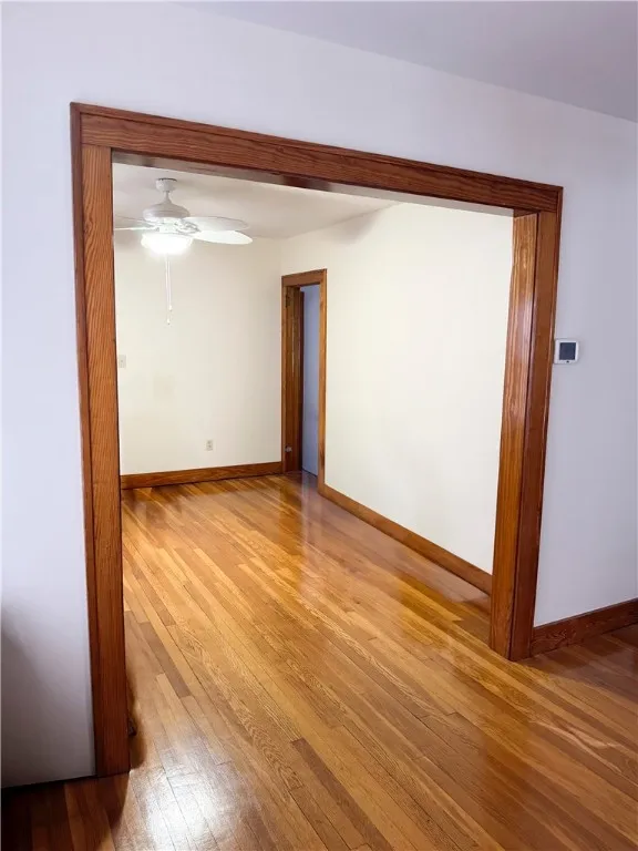 Gleaming hardwood floors and trim