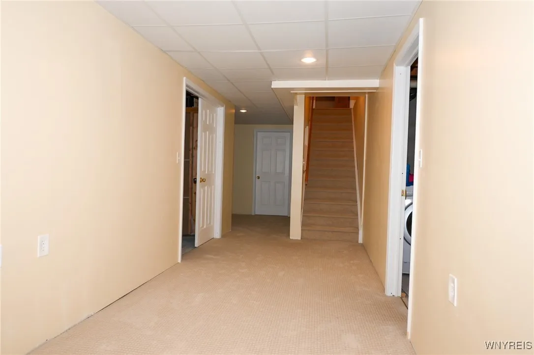 Down the stairs to the finished basement.