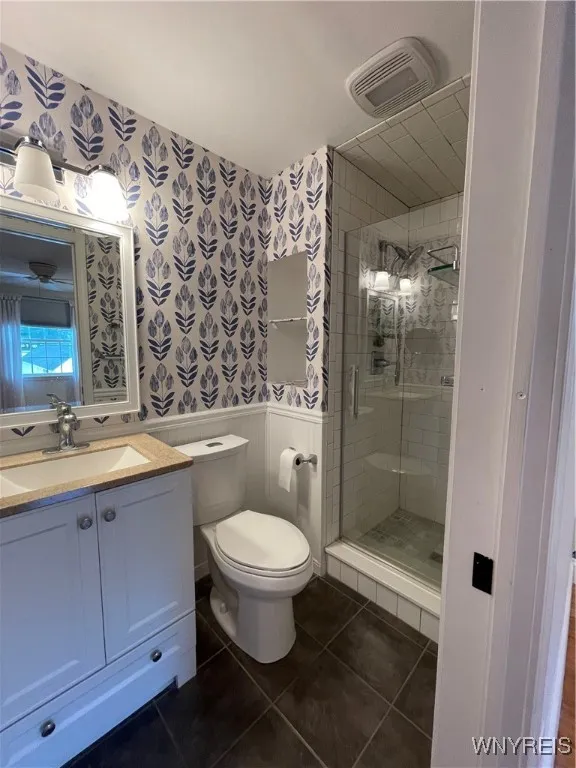 Master Bath with all glass door walk on shower