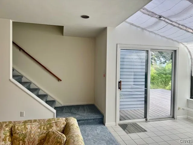 sliding door to the outside deck.
