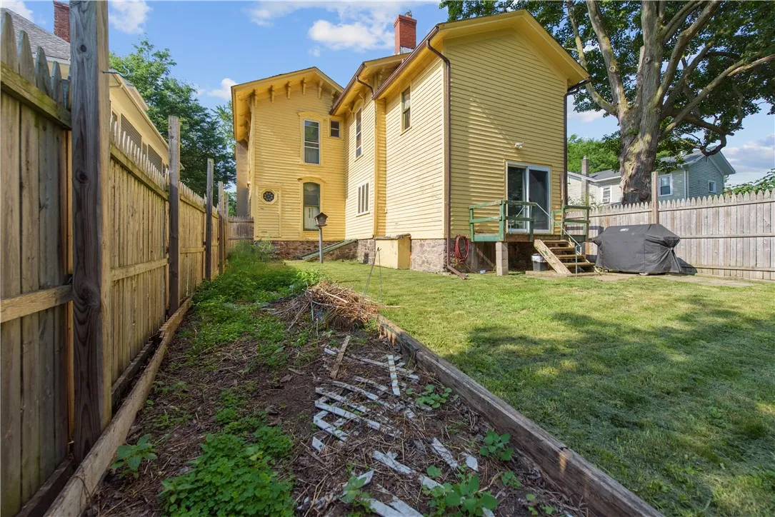 Back Yard Fenced In & Garden Beds