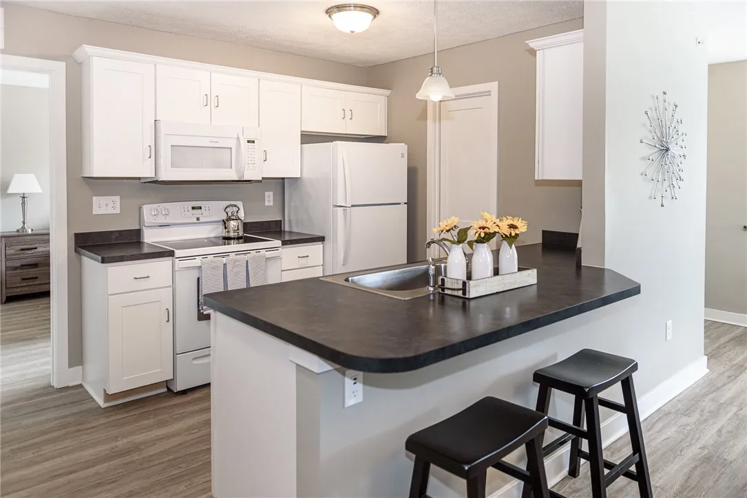 Typical kitchen with breakfast bar