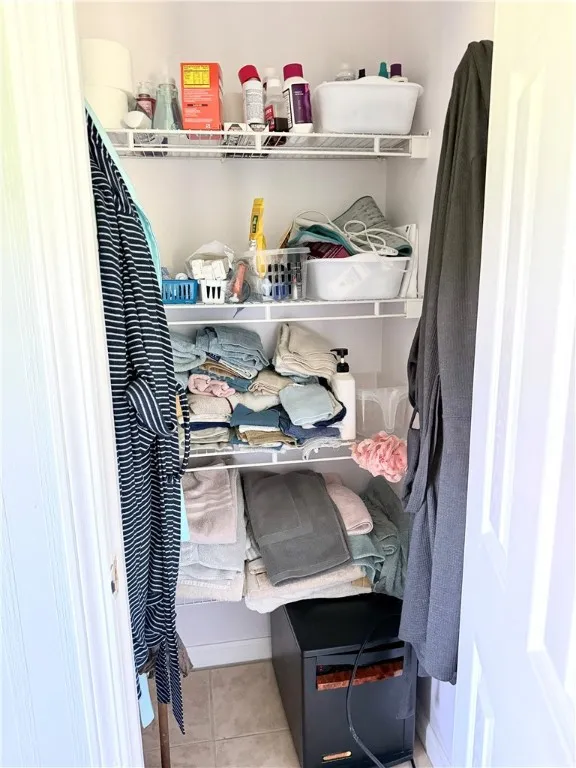 Plenty of storage in the linen closet.