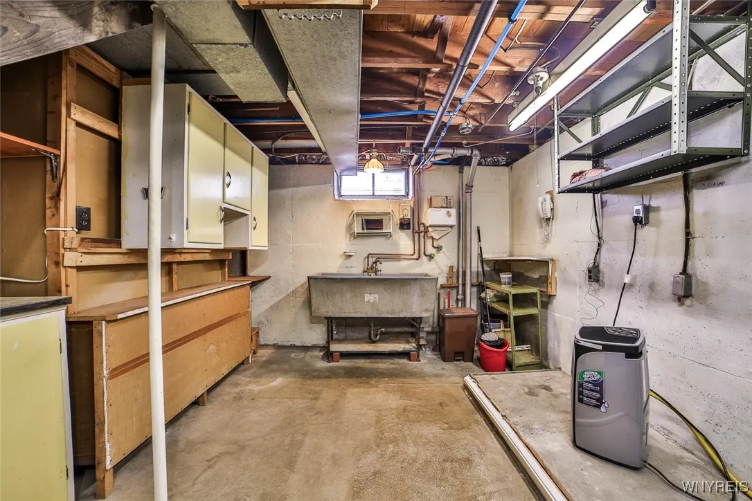 Laundry area in the basement