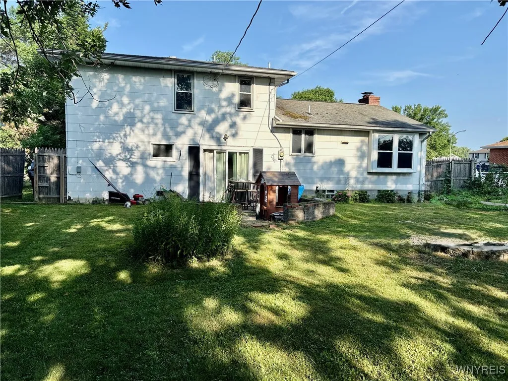 Rear view from the back yard