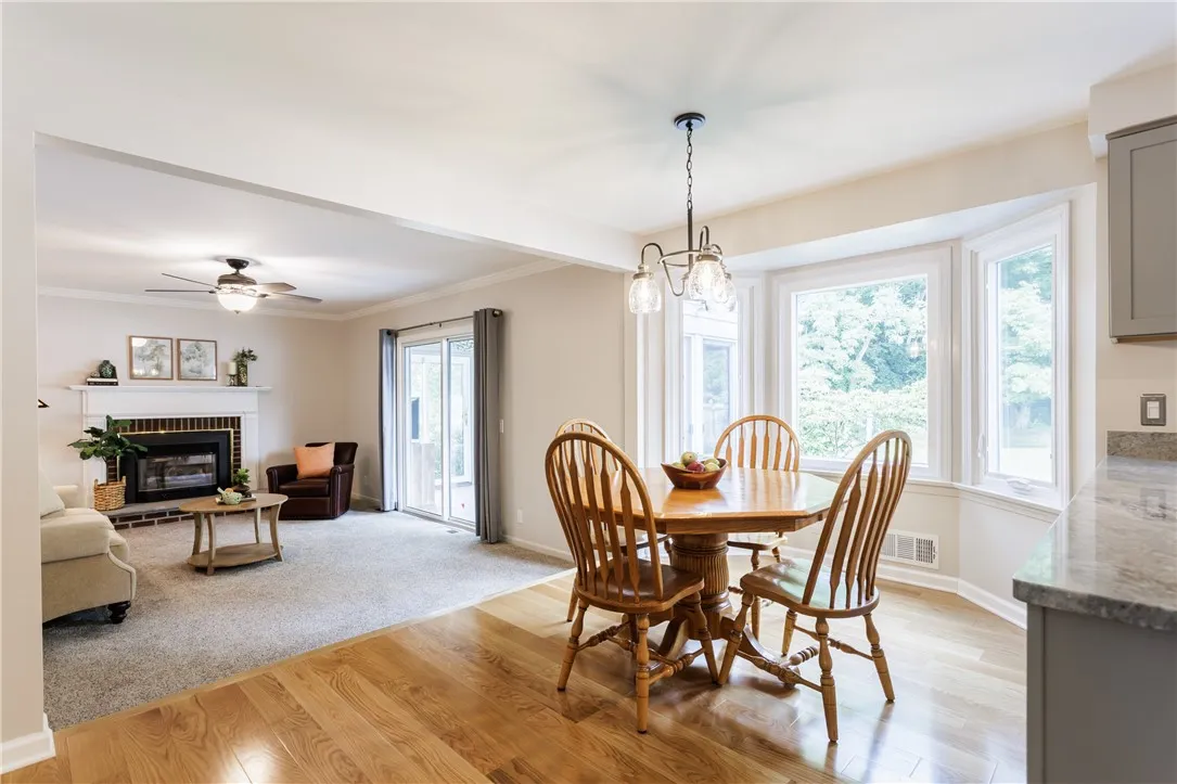 Open floor plan to living room.