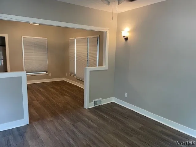 View from living room into the dining room area