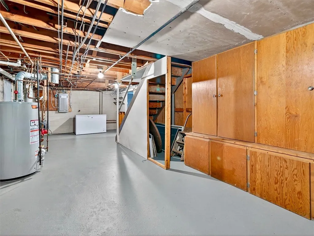 Unfinished area of basement