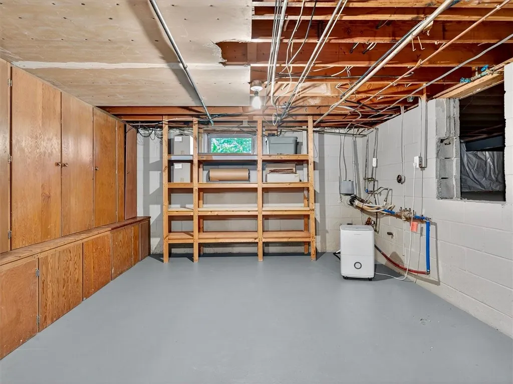 Unfinished area of basement