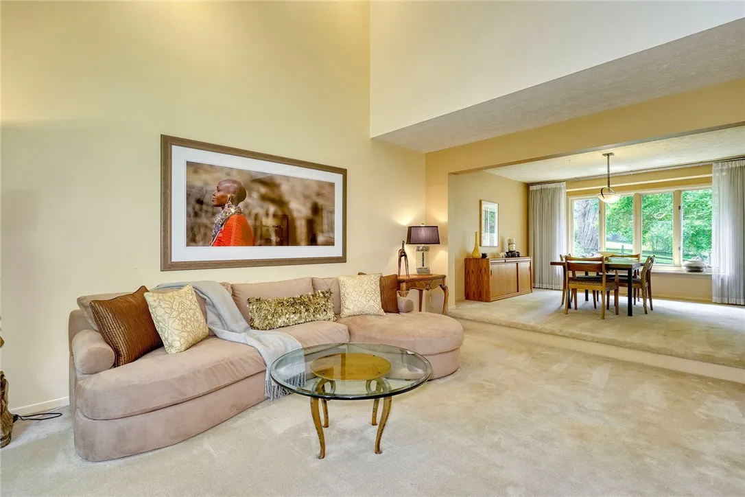 Foyer opens to Formal Living room with Vaulted Ceilings
