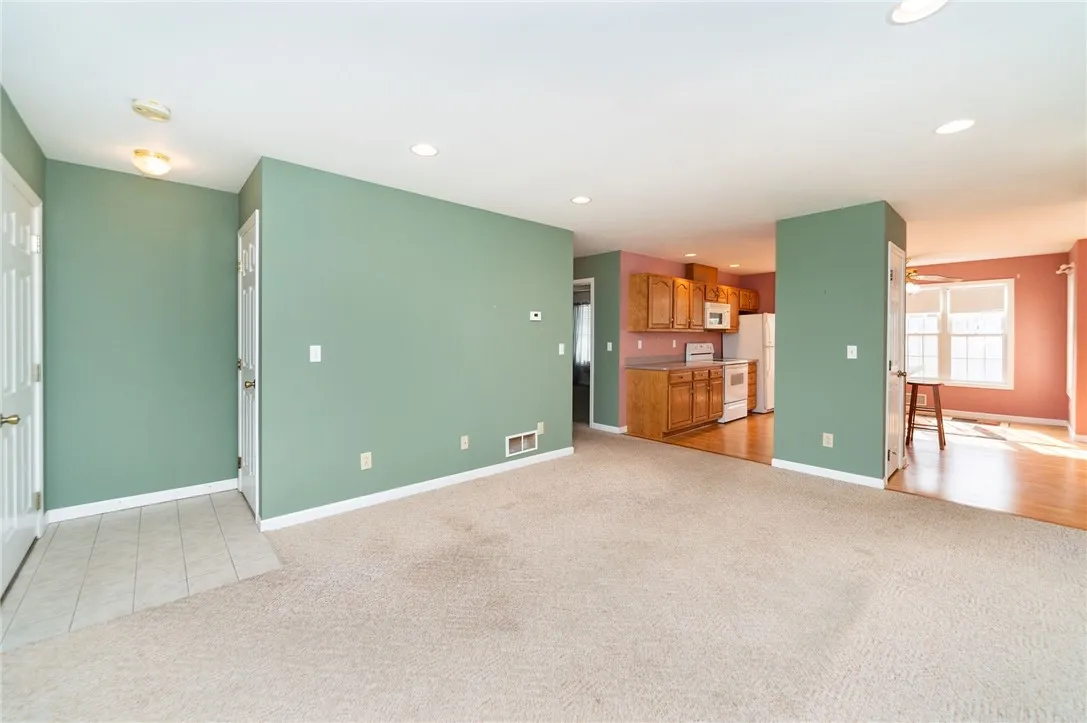 Living room looking toward kitchen