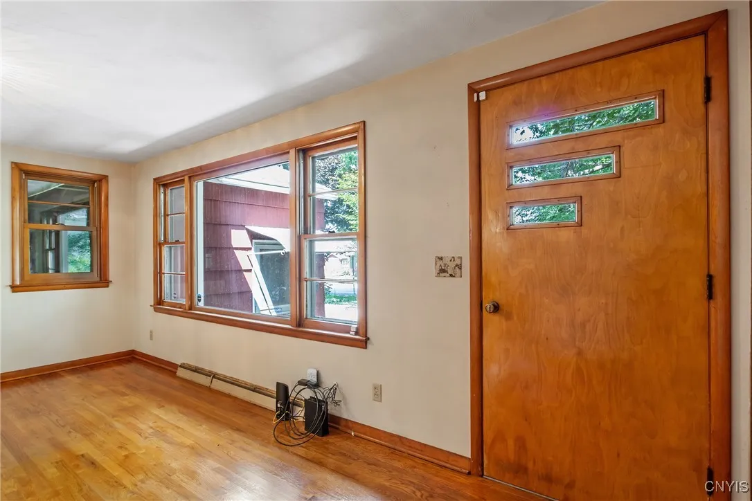Front entry with picture window and lots of natural light