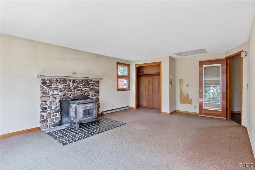 Large family room with fireplace