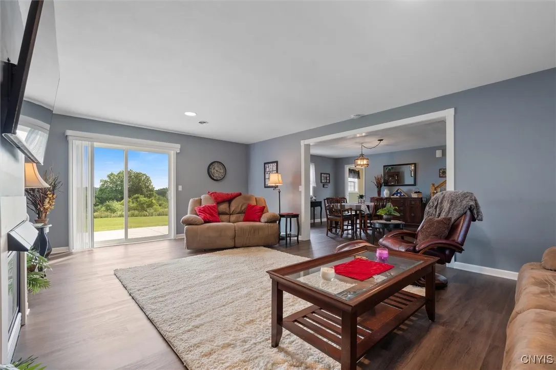 Living room with sliders to patio