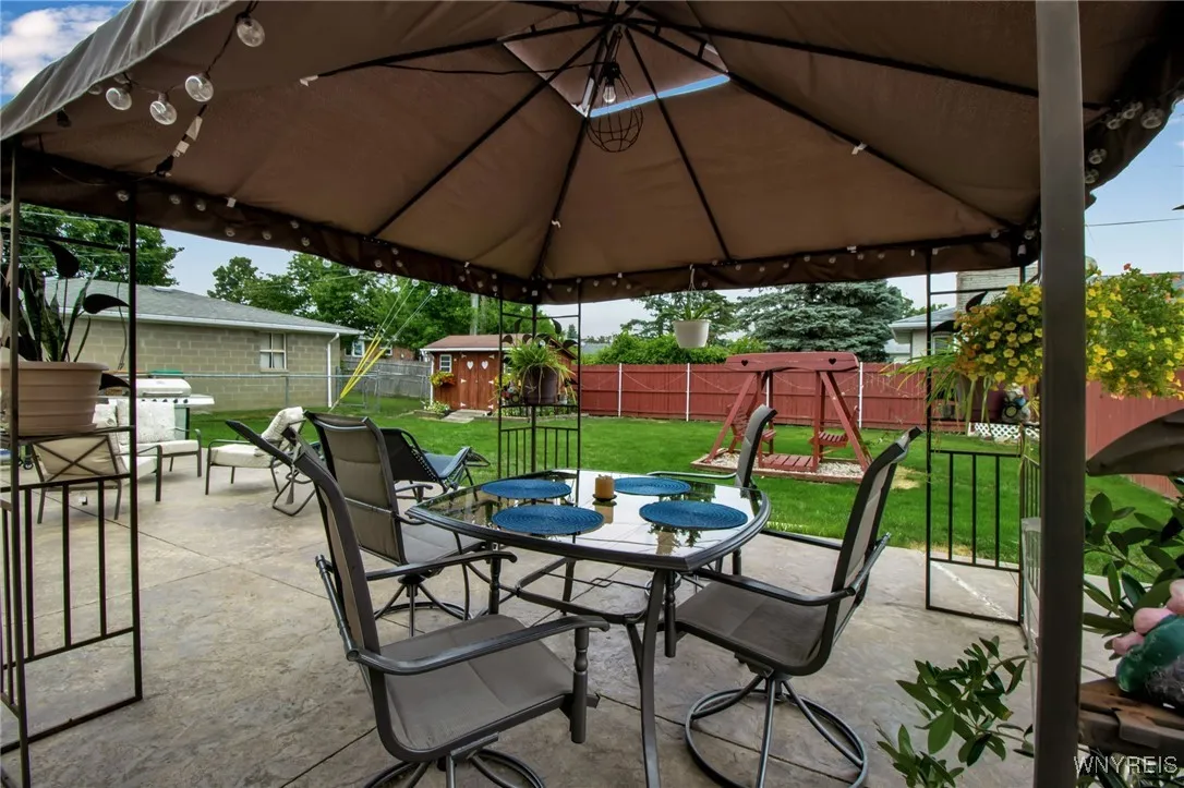 Gazebo on patio comes with the home