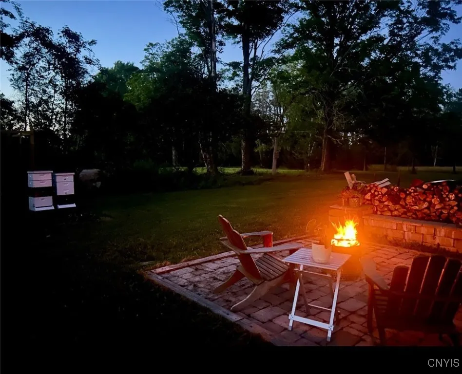 Enjoy evenings on the patio around a fire