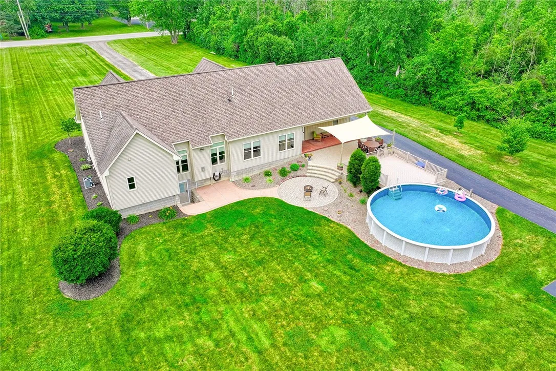 AERIAL VIEW OF PATIO, PORCH & POOL!