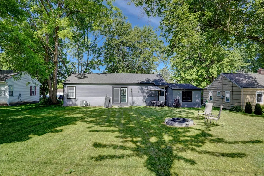 Back yard with fire pit