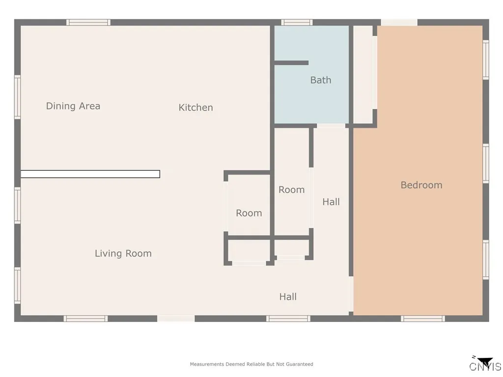 House 2 Floor Plan - notice the bedroom is HUGE and can be separated for two bedrooms