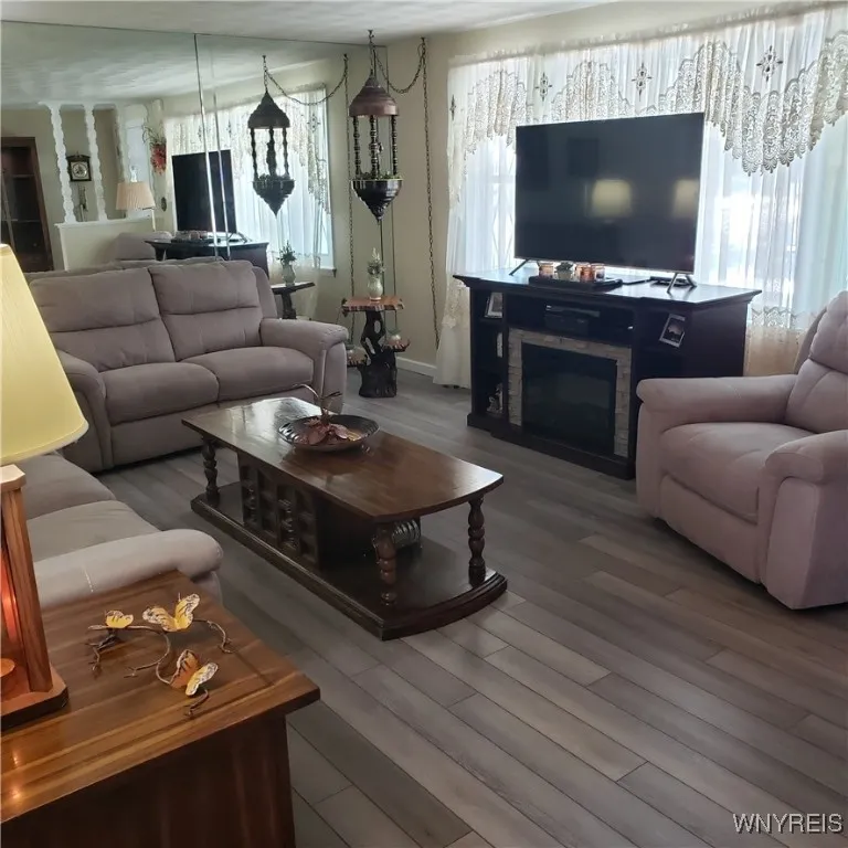 Living room with laminate flooring