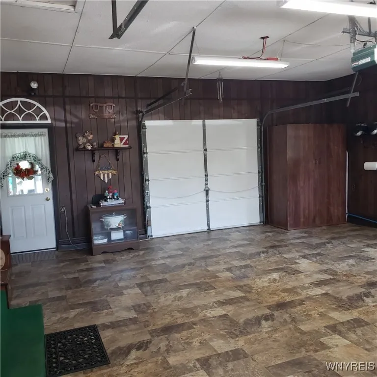 Garage with finished interior