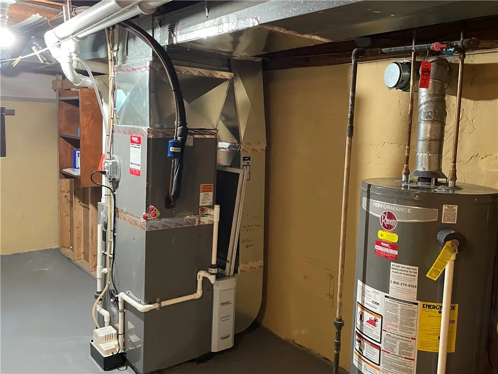 Gas firnace & hot water heater.