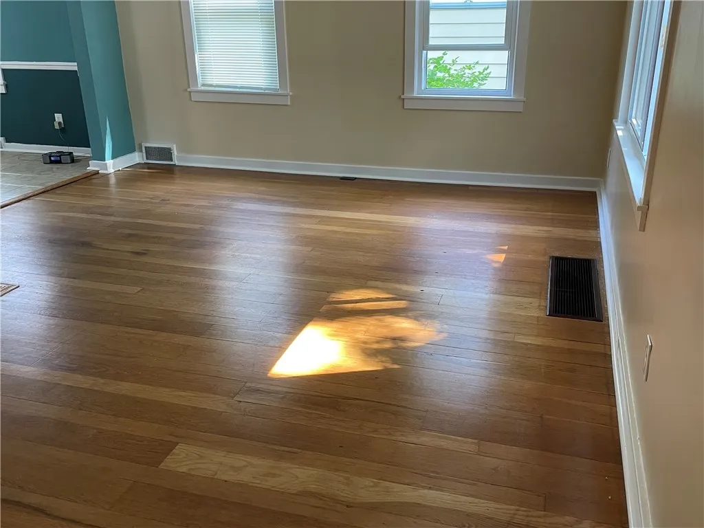 There are gorgeous wood floors throughout this home.