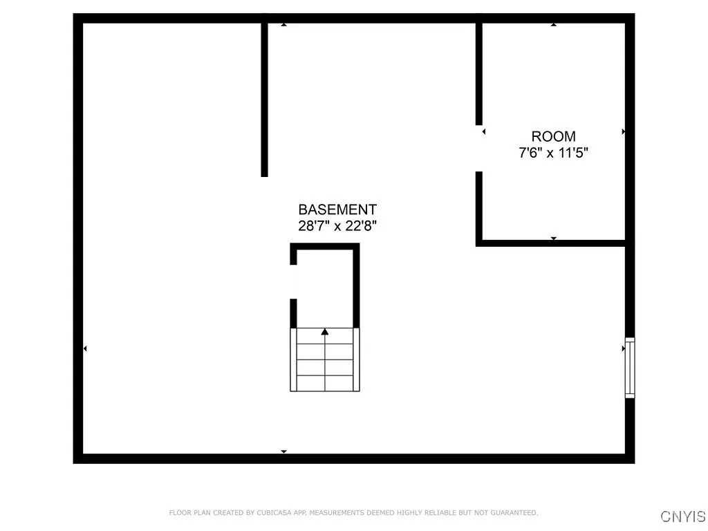 Basement layout image for 405 Edgerton Street.