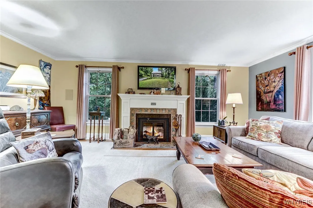 wood burning fireplace w/ gas ignition