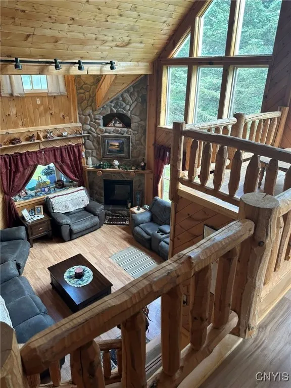 View from loft of the living room