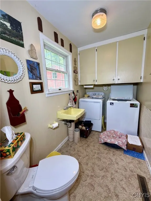 1st floor half bath and laundry