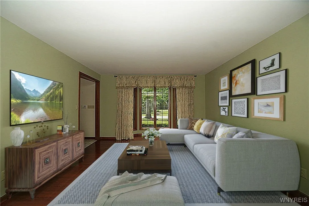 Living room virtually staged